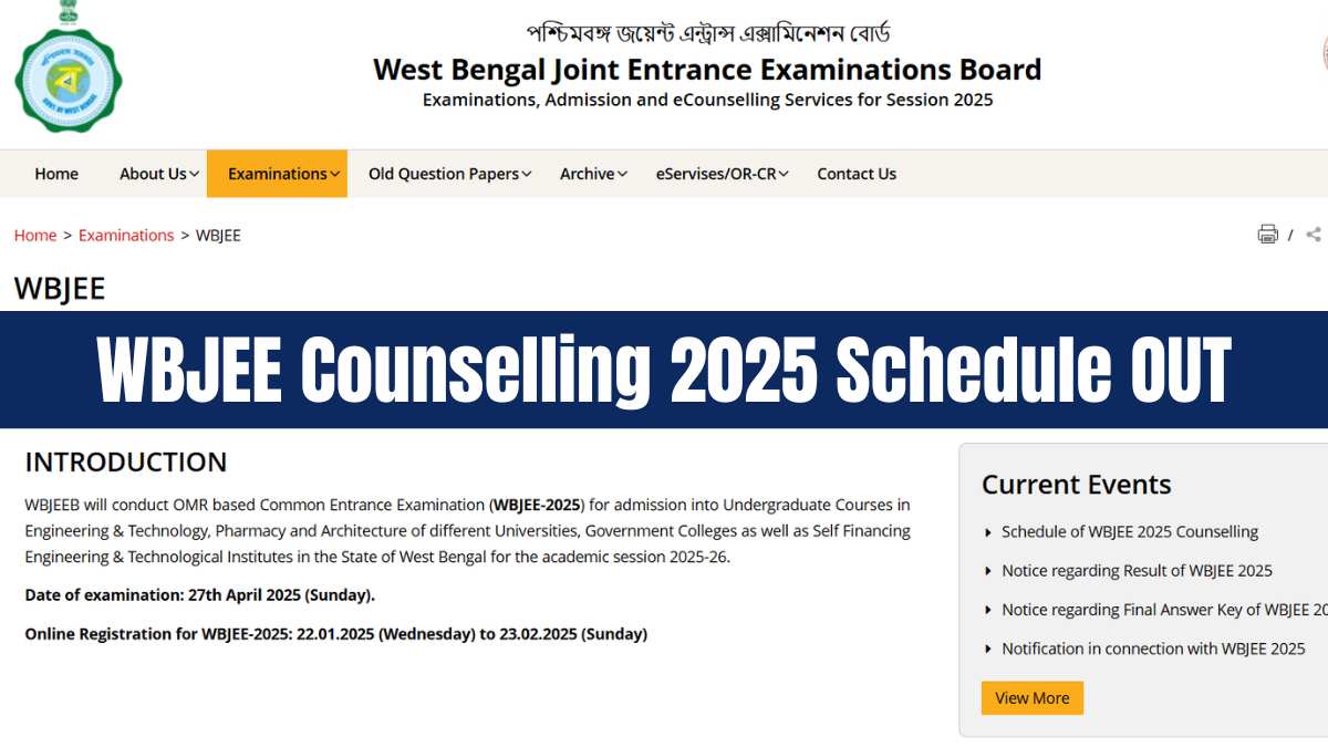 WBJEE Counselling Schedule 2025 Released at wbjeeb.nic.in; Check Registration Details and Important Dates Here